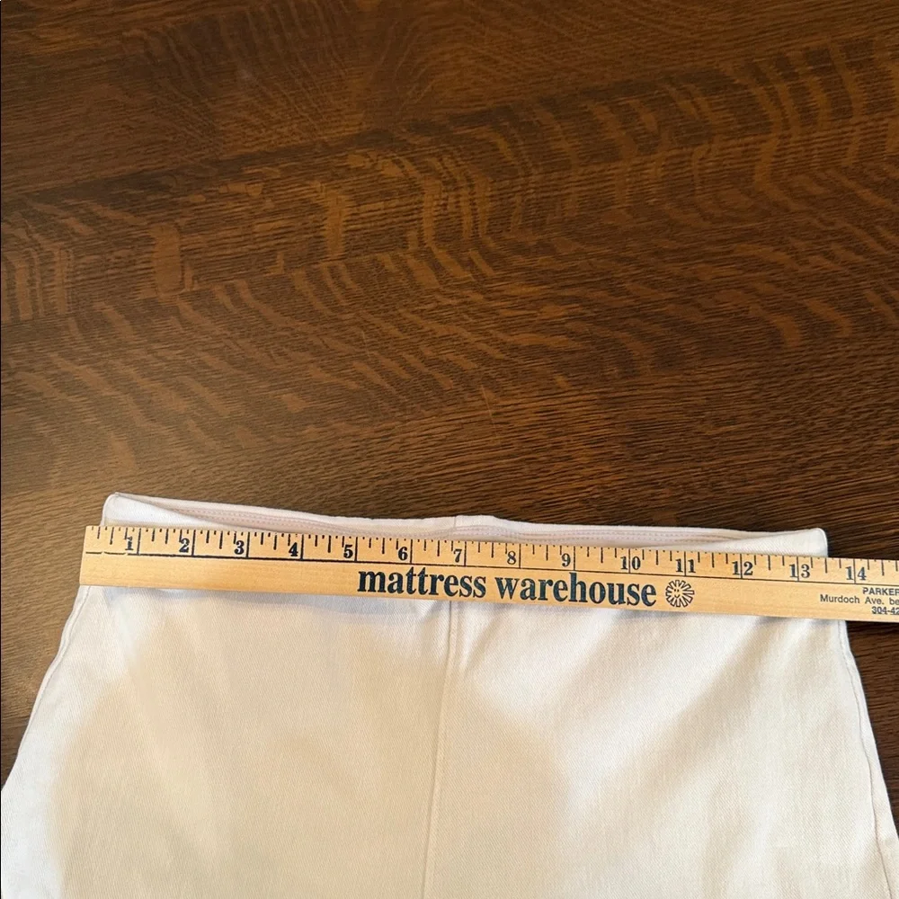 Lysse Fringe Tulip Hem Denim White Pants Size Large